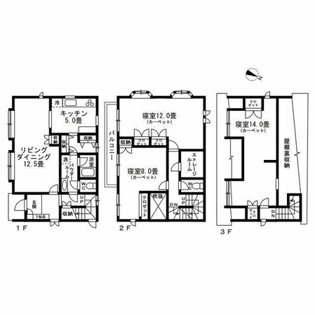 上青木西４丁目貸家の物件間取画像